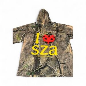 Camouflage Hoodie with Yellow and Red Print